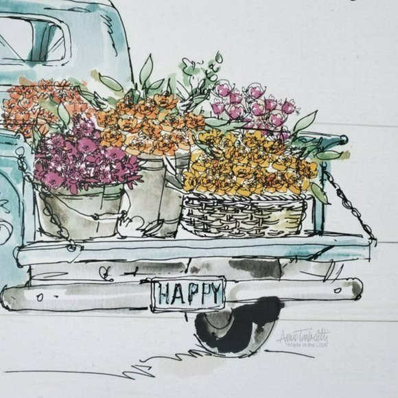 Plastic Placemats Set of 4 "Make Memories Along the Way" Truck with Flowers - Picture 3 of 5